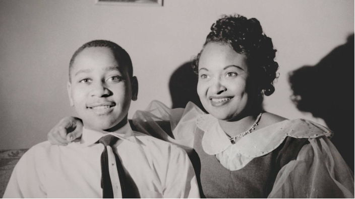 Emmett Till and his mother Mamie. 