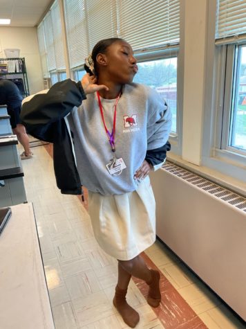 Latanya Smith, prepping for her after-school activites, Poms and Dance