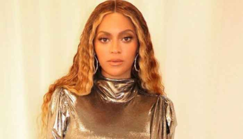 The artist Beyonce posing for one of her photoshoots.