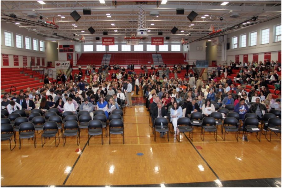 Friends and Family of nominees await results at Marist Senior Awards Night on April 30th. 