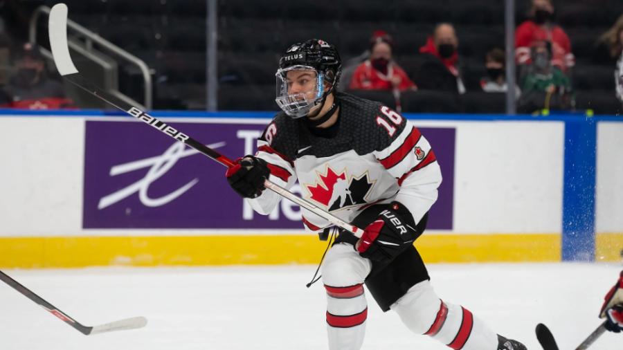 Connor Bedard, center for the Regina Pats and team Canada, becomes the youngest player to score 4 goals in a game in World Junior’s history at 16.