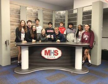 The cast and crew of MHS newscast January 31st. 