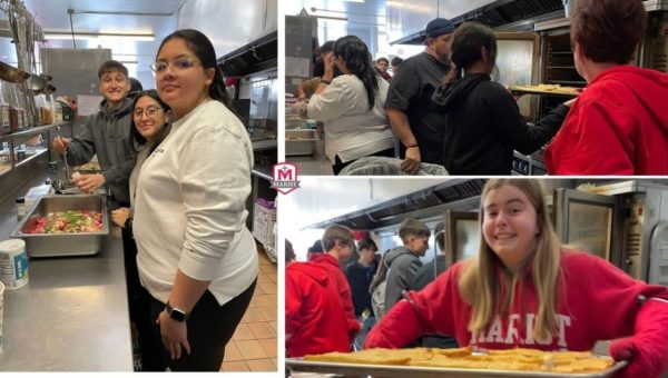 Marist SADD club cooks and feeds food to the homeless. (Credit: Marist Chicago Instagram) 
