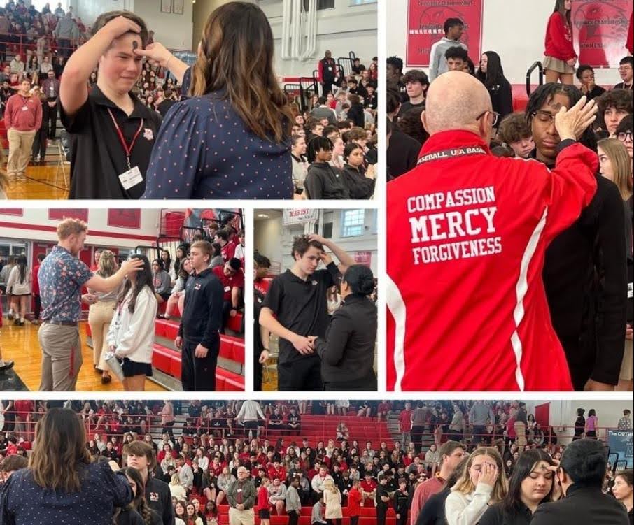Marist Students getting their ashes for the start of the Lenten season. (Credit: Marist Chicago Instagram)

