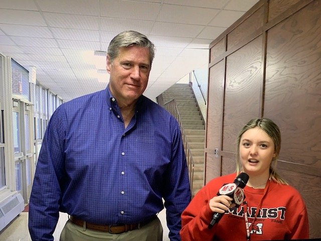 MHS reporter Brooke Kilroy interviews President Larry Tucker about Saturday's gala