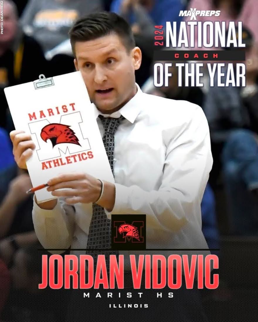 Coach Jordan Vidovic (Credit: Marist Chicago Instagram)