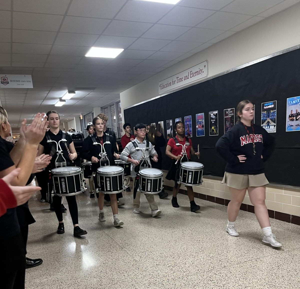 Marist marching band sends off the Dance Team to state competition