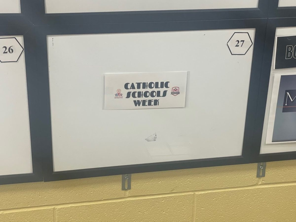 Catholic Schools week on the Marist calendar outside the cafeteria