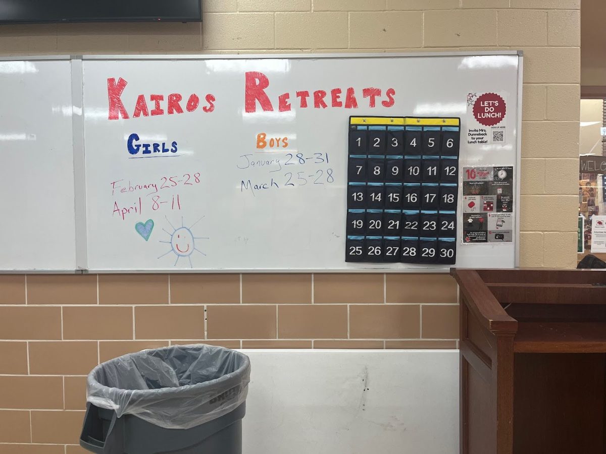 Kairos information posted in the cafeteria