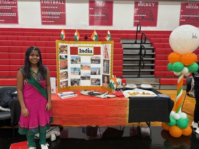 Incoming freshman Cailyn Carlson representing India at Culture Night