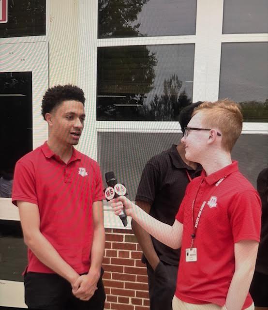 MHS News Reporter Jayden Wood interviews senior Alex Armstong