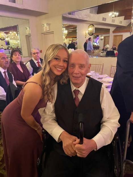 Aubrey and Papa at her mom’s wedding