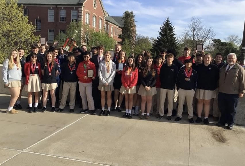The Marist Math Team poses for a picture at the University of Illinois Urbana-Champaign following their state competition (Credit: Jeff Nicholson)