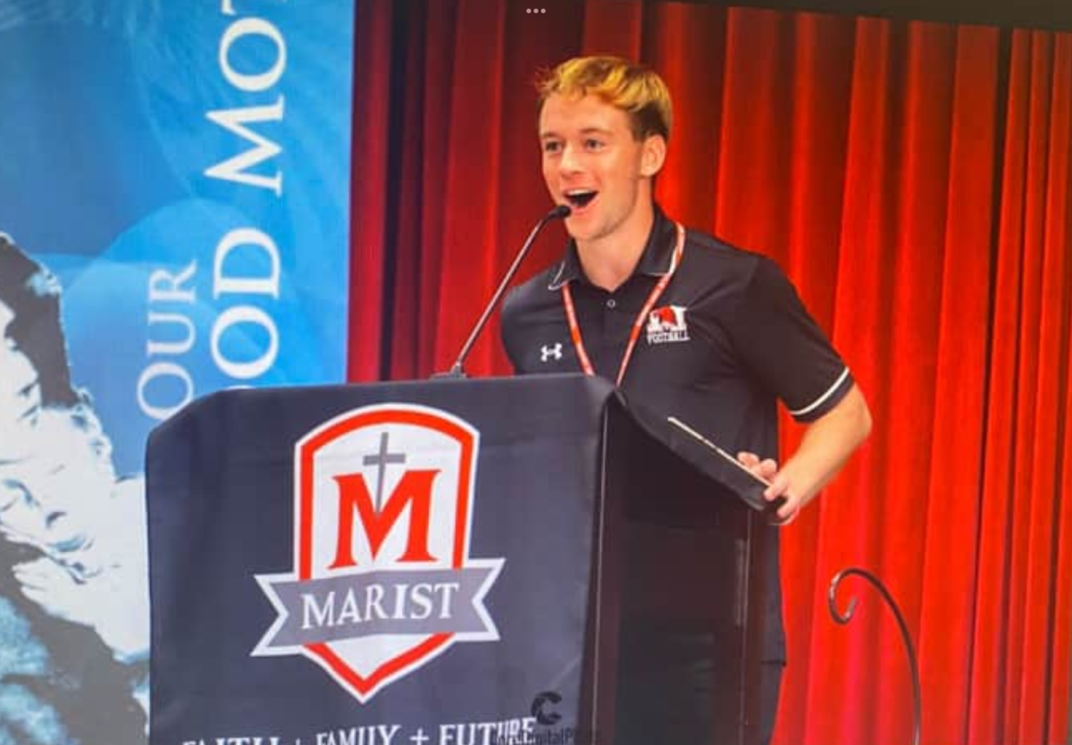 Nick Collias’ Student Council campaign speech (Credit: Yearbook Club)