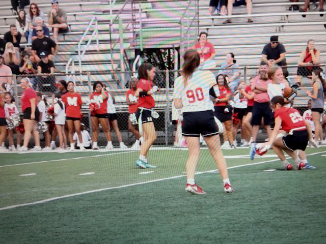 Marist girls flag football team at Red and White Stadium