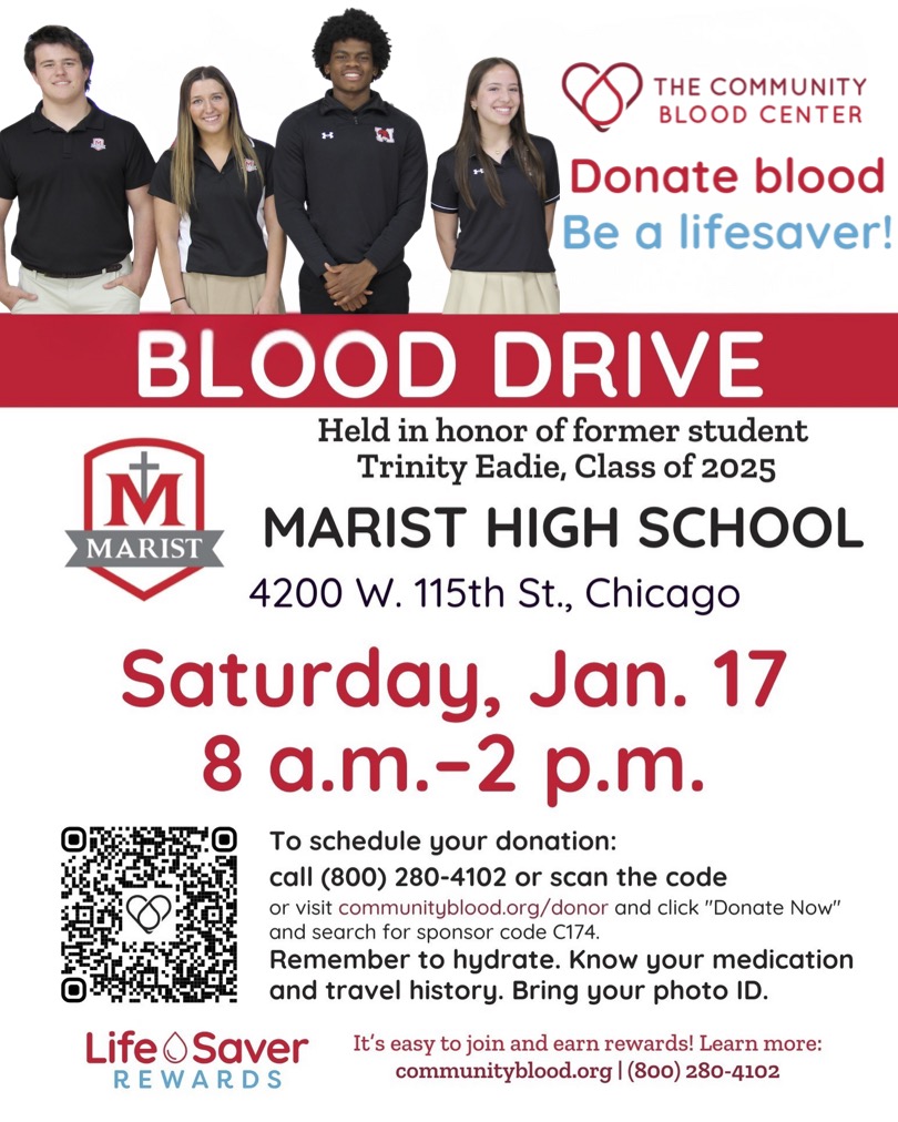 This flyer advertising the blood drive is posted around the school 