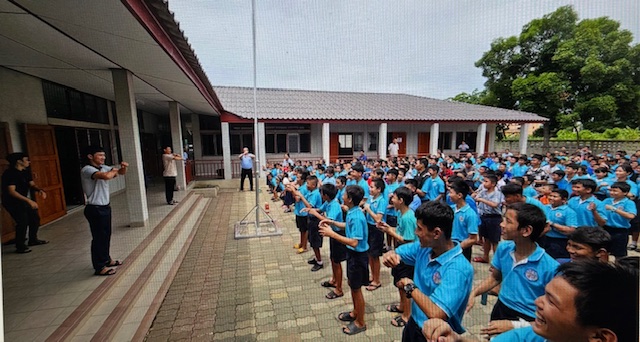 Students beginning their day at the Marist Learning Centre in Samphran, Thailand
