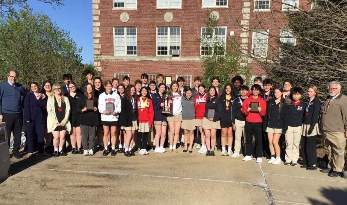 Math Team proudly showing off their awards (Credit: MaristChicago Instagram)