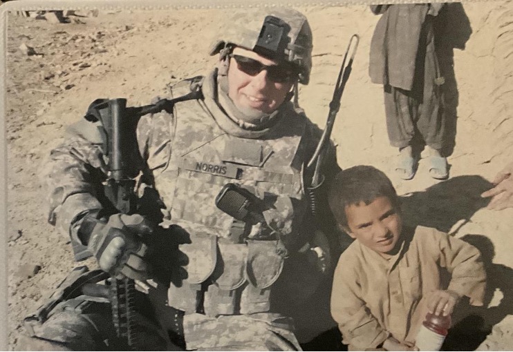 Marist alum and army veteran Terrence Norris during his deployment to Afganistan