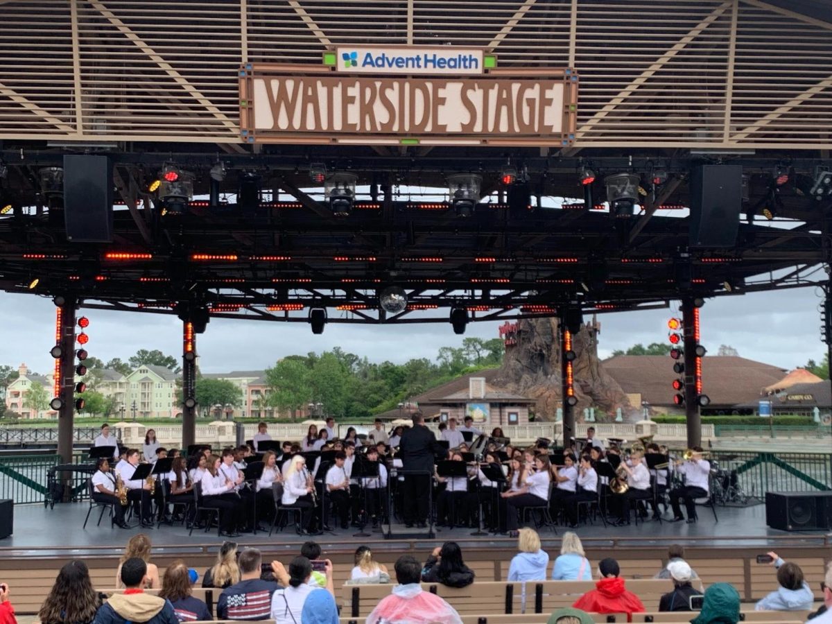 The band performing at Disney Springs